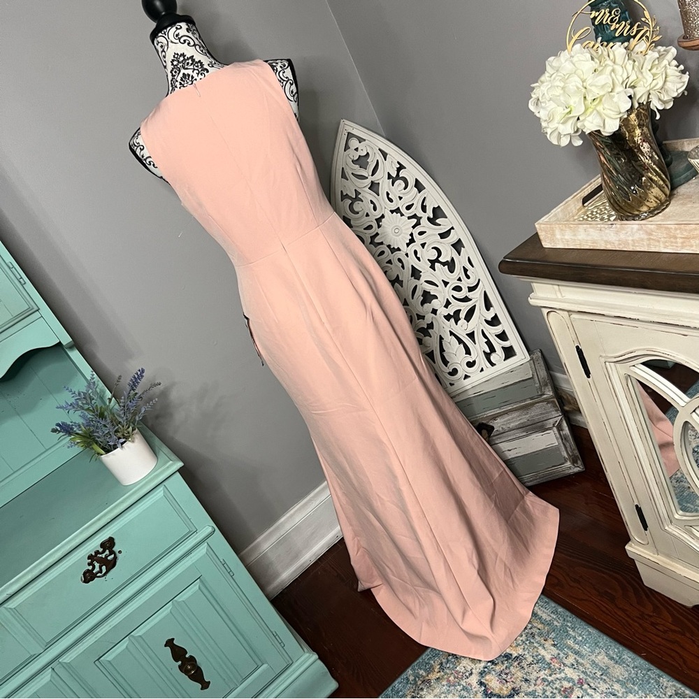 Eliza J Ruffle Drape Sleeveless Maxi Dress Evening Gown Size 6 Wedding Guest - Picture 12 of 16